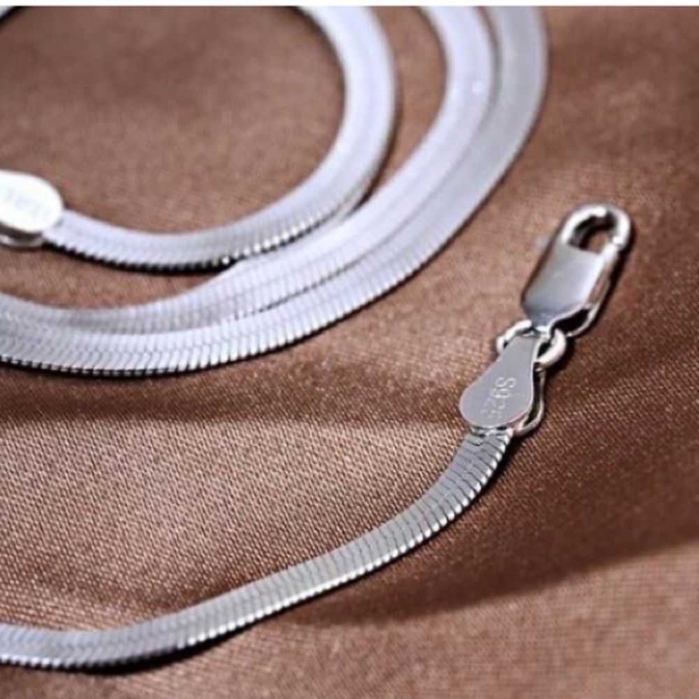 NWOT Flat Snake sterling silver Chain - Picture 2 of 5